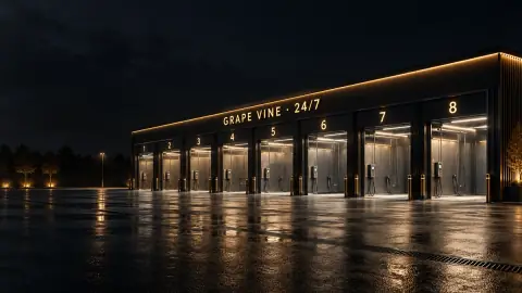 Визуализация: восемь постов Grape Vine и площадка перед ними